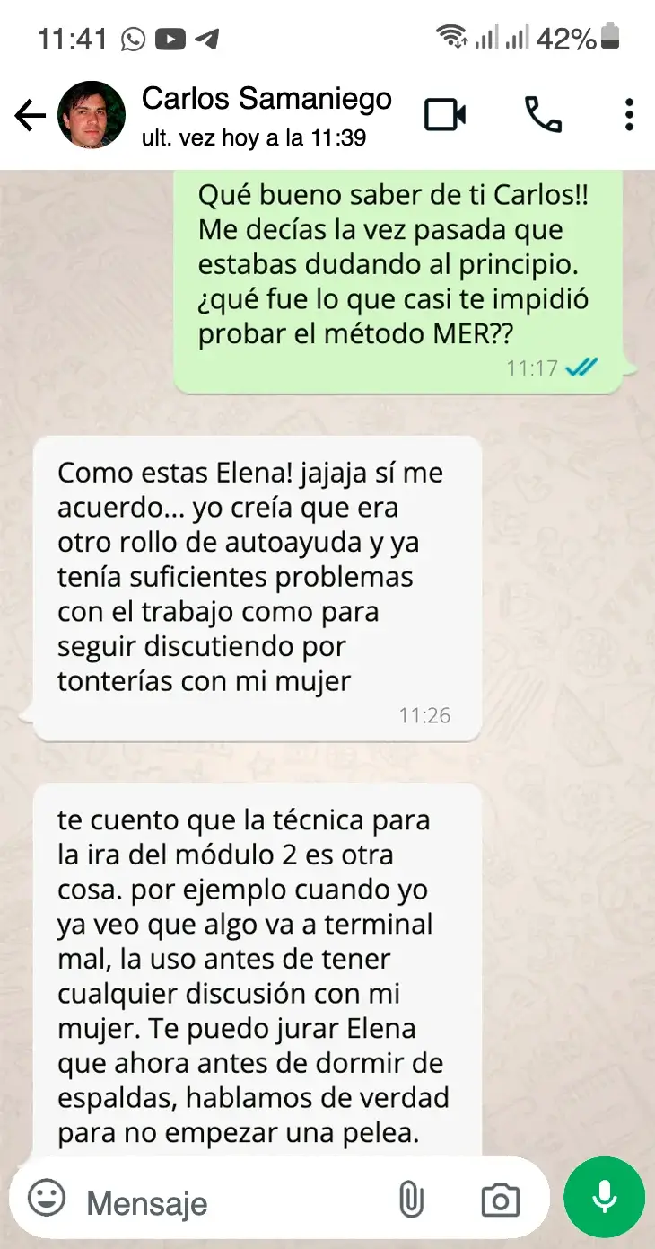Testimonio real de Carlos Samaniego sobre el módulo 2 del Método M.E.R.