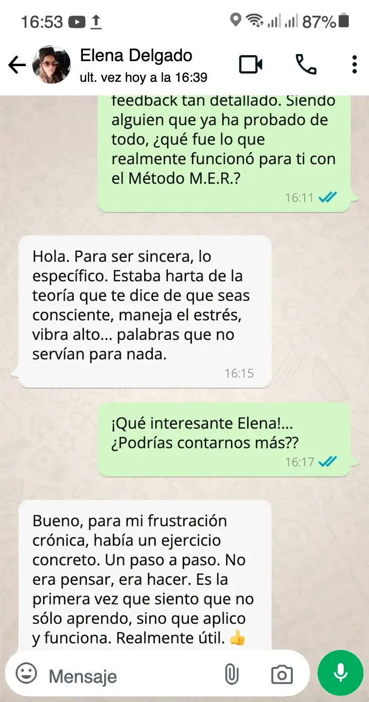 Testimonio real de Elena Delgado sobre el Método M.E.R.